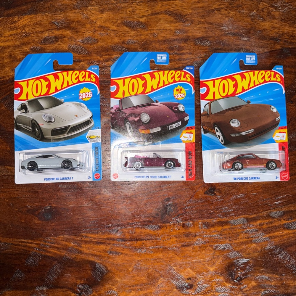 Lot of three Hot Wheels Porsche Toy Cars